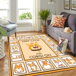 Keep Calm And Corgi On Mk Carpet Area Rug