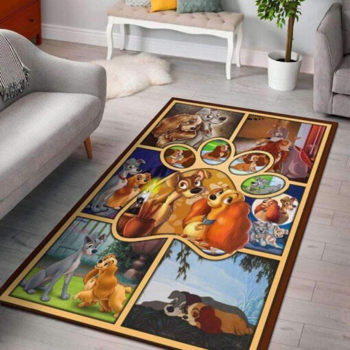 Lady And The Tramp Love Decorative Floor Rug