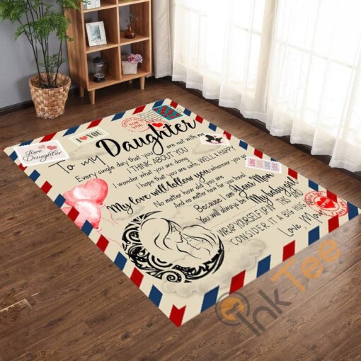 Letter To My Daughter I Love You Email For Kid Single Living Room Bedroom Rug