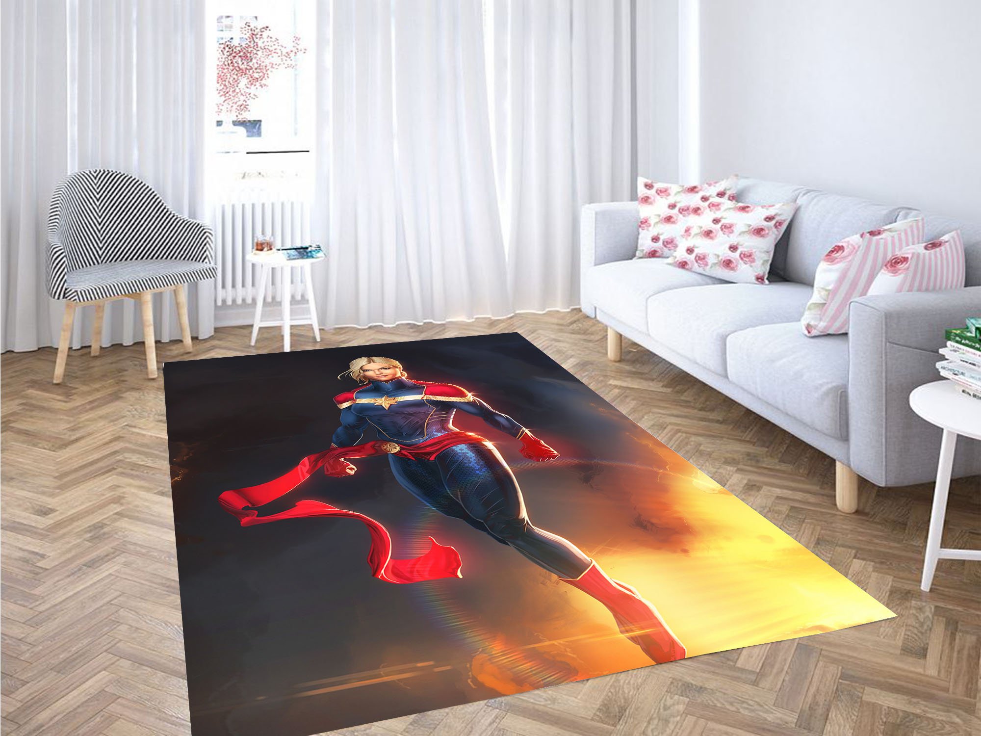Lighting Captain Marvel Carpet Rug