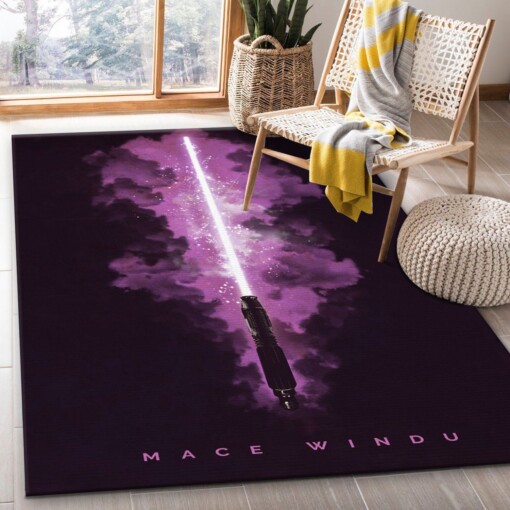 Lightsabers Mace Windu Star Wars Rug  Custom Size And Printing