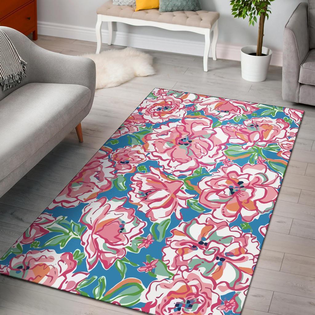 Lilly Pulitzer Flower Pink Flamingo Area Rug