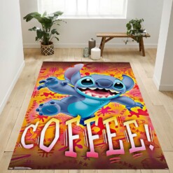 Lilo And Stitch Coffee Rug  Custom Size And Printing