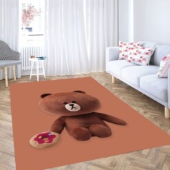 Line Icon Bear Living Room Modern Carpet Rug