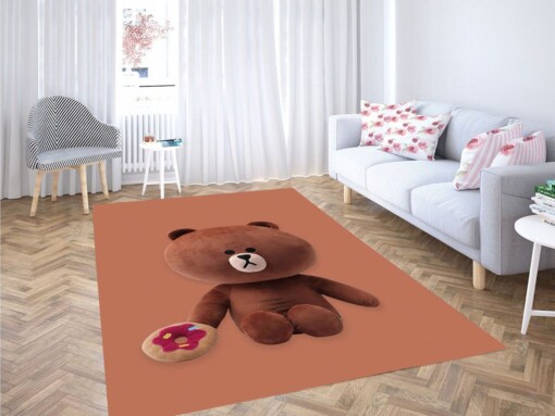 Line Icon Bear Living Room Modern Carpet Rug