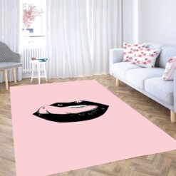 Lip Pink Wallpaper Carpet Rug