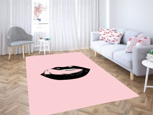 Lip Pink Wallpaper Carpet Rug