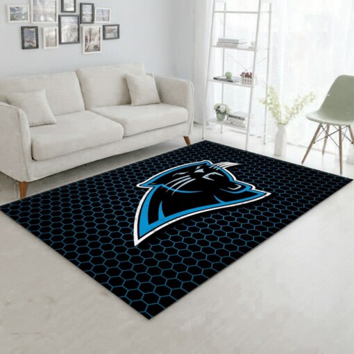 Logo Carolina Panthers Rug  Custom Size And Printing