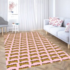 Logo Thrasher Pattern Living Room Modern Carpet Rug