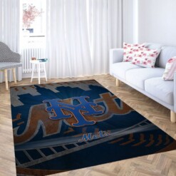 Logos And Uniforms Of The New York Mets Living Room Modern Carpet Rug