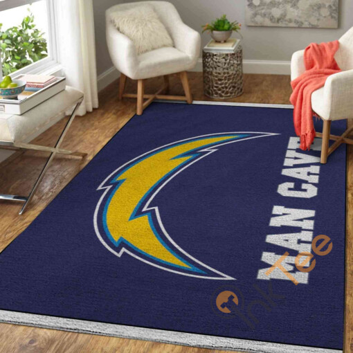 Los Angeles Chargers Logo Man Cave Area Rug