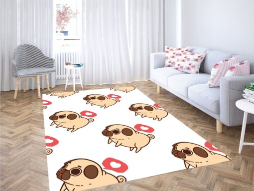 Love Dog Cute Living Room Modern Carpet Rug