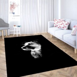 Low Light Dog Monochrome Living Room Modern Carpet Rug