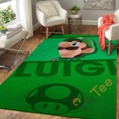 Luigi Super Mario Bros Area Rug