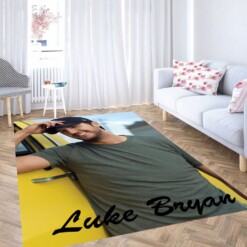 Luke Bryan Yellow Truck And Name Carpet Rug