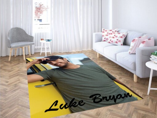 Luke Bryan Yellow Truck And Name Carpet Rug