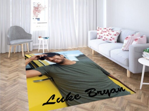 Luke Bryan Yellow Truck And Name Living Room Modern Carpet Rug