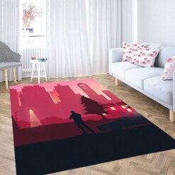 Man Silhouette Vaporwave Carpet Rug