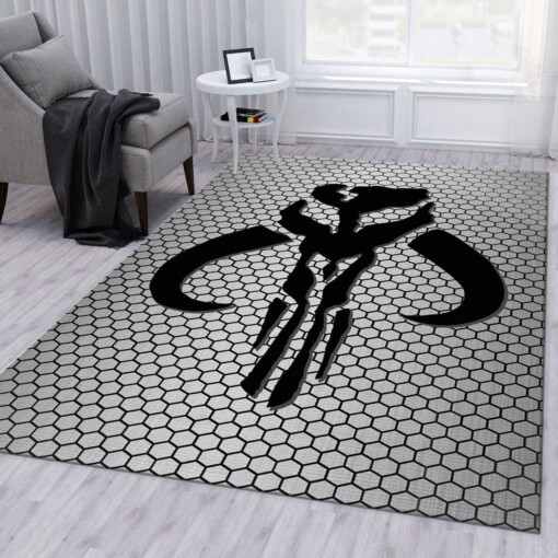 Mandalorian Logo Rug  Custom Size And Printing