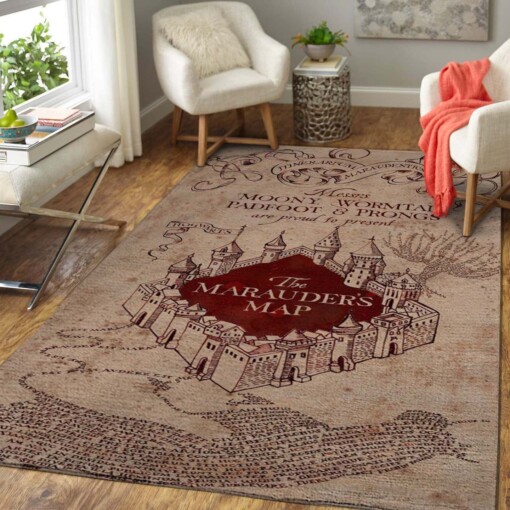 Marauders Map Harry Potter Rug  Custom Size And Printing