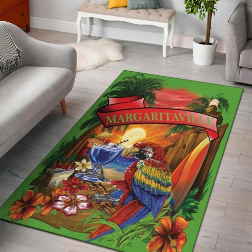 Margaritaville Lime Green Parrot Area Rug