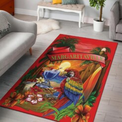 Margaritaville Parrot Red Beach Area Rug