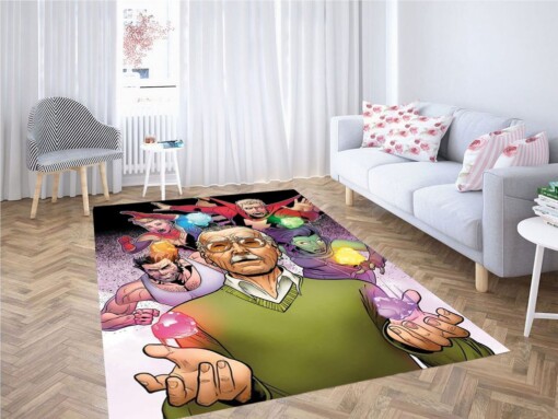 Marvel Comics Background Living Room Modern Carpet Rug