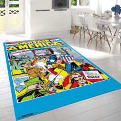 Marvel Comics Captain America Rug  Custom Size And Printing