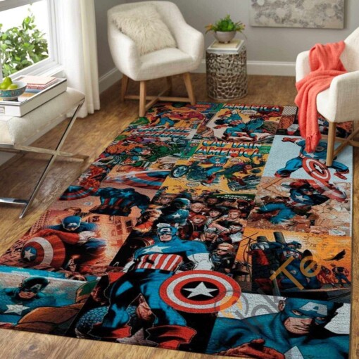 Marvel Superhero Captain America Area Rug