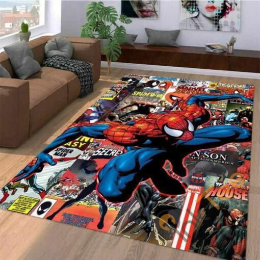 Marvel Superhero Spiderman Comic Area Rug