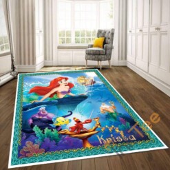 Mermaid Disney Little Ursula Living Room Bedroom Lover Cozy Rug