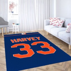 Mets New York Jersey Wallpaper Living Room Modern Carpet Rug