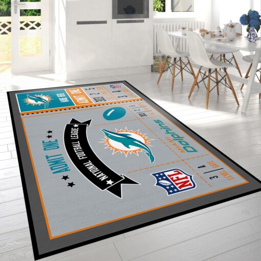 Miami Dolphins Carpet  Custom Size And Printing