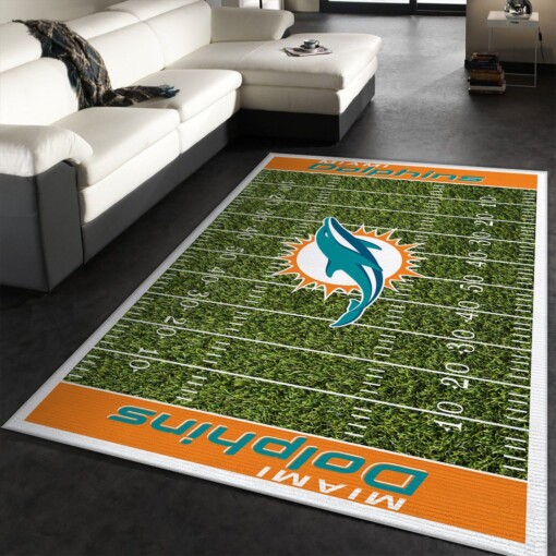Miami Dolphins Sport Rug  Custom Size And Printing