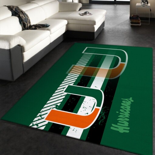 Miami Hurricanes Sport Rug  Custom Size And Printing