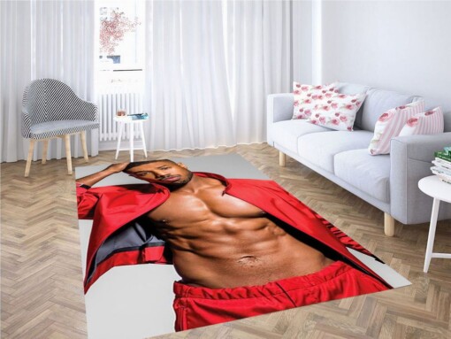 Michael B Jordan Living Room Modern Carpet Rug