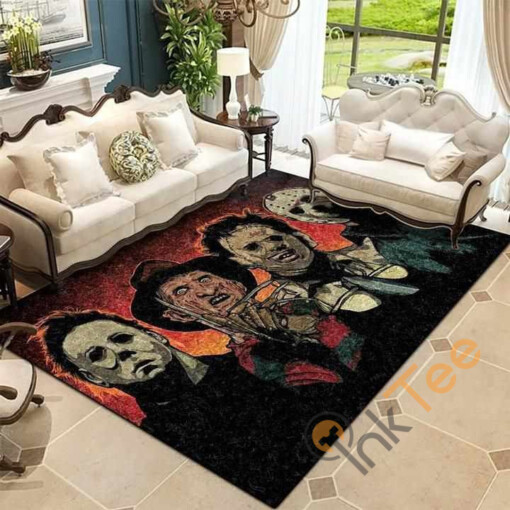 Michael Myers Freddy Krueger Leatherface Jason Voorhees Horror Movie Characters Area Rug