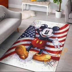 Mickey American Mouse Flag Awesome Love Gift For Disney Lovers Rug