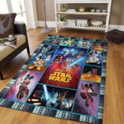 Mickey And Lightsaber Star Wars Rug  Custom Size And Printing