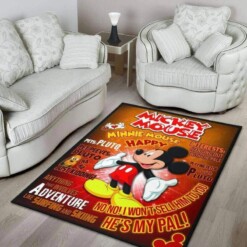 Mickey Disney Mouse Love Decorative Floor Rug