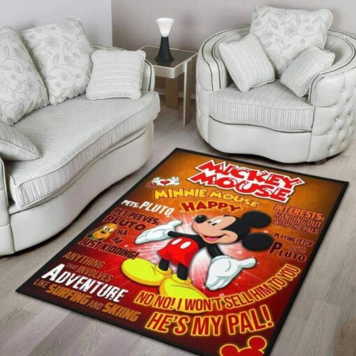 Mickey Disney Mouse Love Decorative Floor Rug