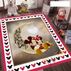 Mickey Mouse Carpet Living Room I Love You To The Moon  Back Bedroom Disney Lover Rug