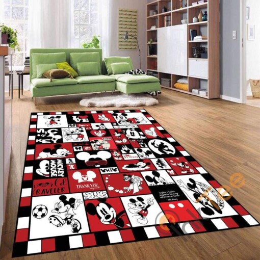 Mickey Mouse Carpet World Traveller Bedroom Disney Lover Cozy Rug