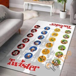 Mickey Mouse Disney Twister Donald Duck Pluto  Goofy Gift For Lovers Home Decoration Rug