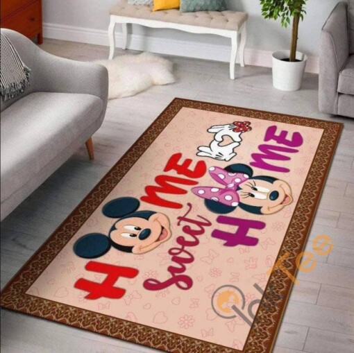 Mickey Mouse Home Sweet For Living Room Bedroom Kitchen Disney Lover Cute Carpet Rug