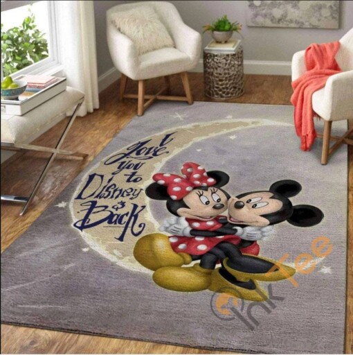 Mickey Mouse Hugs Minnie I Love You To Disney Rug