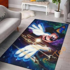 Mickey Mouse Magic Wands For Living Room Bedroom Gift Disney Lovers Rug