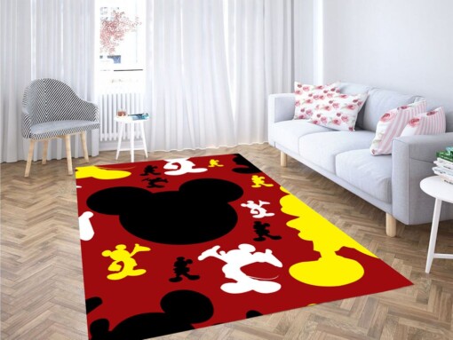 Mickey Mouse Silhouette Living Room Modern Carpet Rug