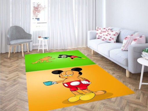 Mickey Mouse Wallpaper Living Room Modern Carpet Rug