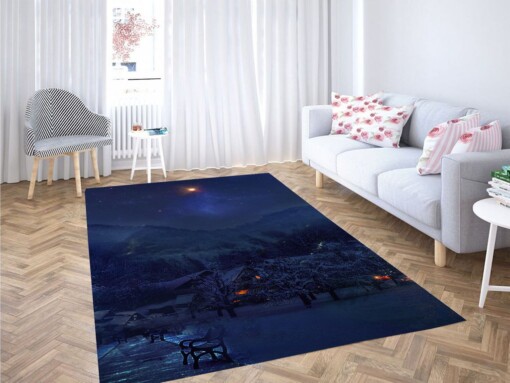 Midnight Iceland Living Room Modern Carpet Rug